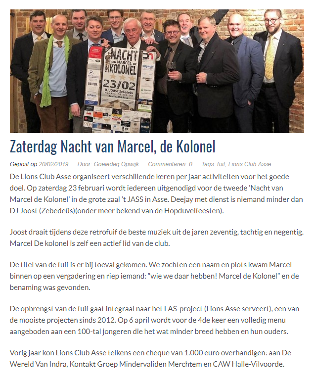 Persbericht in Goeiedag magazine