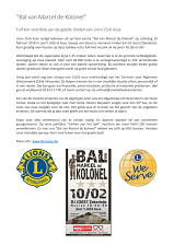 Persbericht Lions Club Asse - Bal van Marcel de Kolonel 2018